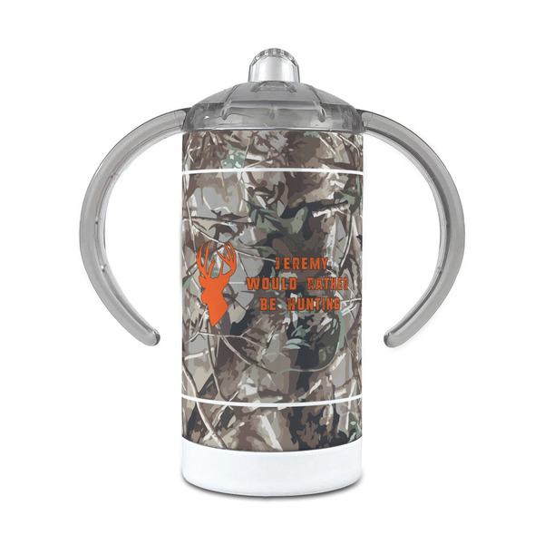 Custom Hunting Camo 12 oz Stainless Steel Sippy Cup (Personalized)