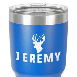 Hunting Camo 30 oz Stainless Steel Tumbler - Royal Blue - Double-Sided (Personalized)