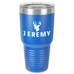 Hunting Camo 30 oz Stainless Steel Tumbler - Royal Blue - Single-Sided (Personalized)