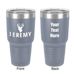 Hunting Camo 30 oz Stainless Steel Tumbler - Grey - Double-Sided (Personalized)