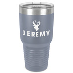 Hunting Camo 30 oz Stainless Steel Tumbler - Grey - Single-Sided (Personalized)