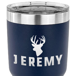 Hunting Camo 30 oz Stainless Steel Tumbler - Navy - Single Sided (Personalized)