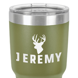 Hunting Camo 30 oz Stainless Steel Tumbler - Olive - Double-Sided (Personalized)