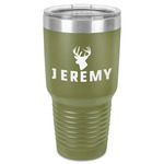 Hunting Camo 30 oz Stainless Steel Tumbler - Olive - Single-Sided (Personalized)