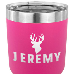 Hunting Camo 30 oz Stainless Steel Tumbler - Pink - Single Sided (Personalized)