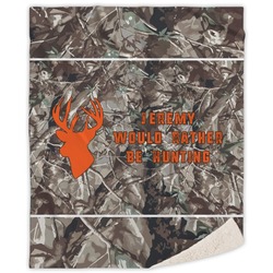 Hunting Camo Sherpa Throw Blanket (Personalized)