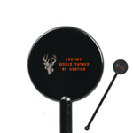 Hunting Camo 5.5" Round Plastic Stir Sticks - Black - Double Sided (Personalized)