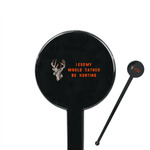 Hunting Camo 7" Round Plastic Stir Sticks - Black - Double Sided (Personalized)