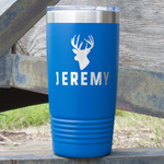 Hunting Camo 20 oz Stainless Steel Tumbler - Royal Blue - Double Sided (Personalized)