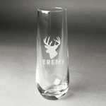 Hunting Camo Champagne Flute - Stemless Engraved - Single (Personalized)