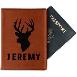 Hunting Camo Passport Holder - Faux Leather - Double Sided (Personalized)