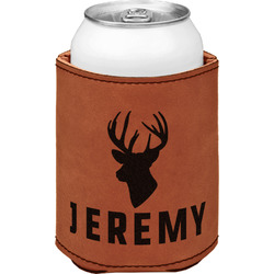 Hunting Camo Leatherette Can Sleeve - Double Sided (Personalized)