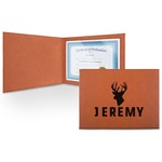 Hunting Camo Leatherette Certificate Holder - Front (Personalized)