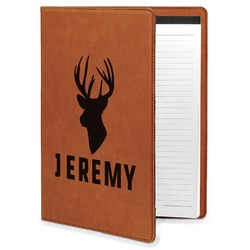 Hunting Camo Leatherette Portfolio with Notepad - Large - Single Sided (Personalized)
