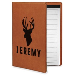 Hunting Camo Leatherette Portfolio with Notepad - Small - Double Sided (Personalized)