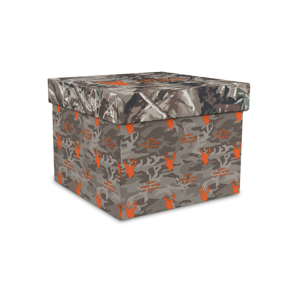 Custom Hunting Camo Gift Box with Lid - Canvas Wrapped - Small (Personalized)