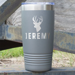 Hunting Camo 20 oz Stainless Steel Tumbler - Grey - Single Sided (Personalized)