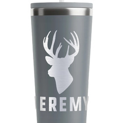 Hunting Camo RTIC Everyday Tumbler with Straw - 28oz - Grey - Double-Sided (Personalized)