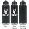 Hunting Camo Laser Engraved Water Bottles - 2 Styles - Front & Back View