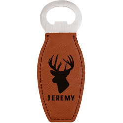 Hunting Camo Leatherette Bottle Opener - Double Sided (Personalized)