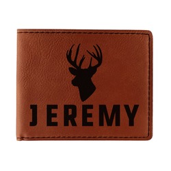 Hunting Camo Leatherette Bifold Wallet - Single Sided (Personalized)