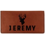 Hunting Camo Leatherette Checkbook Holder - Double Sided (Personalized)