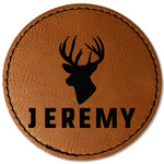 Hunting Camo Faux Leather Iron On Patch - Round (Personalized)