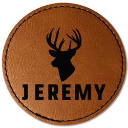 Hunting Camo Faux Leather Iron On Patch - Round (Personalized)