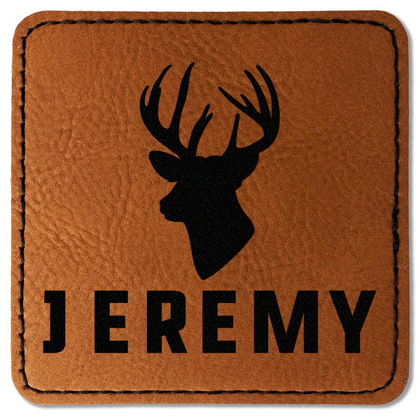 Custom Hunting Camo Faux Leather Iron On Patch - Square (Personalized)