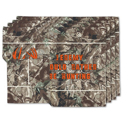 Hunting Camo Double-Sided Linen Placemat - Set of 4 w/ Name or Text