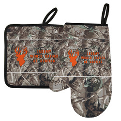 Hunting Camo Left Oven Mitt & Pot Holder Set w/ Name or Text