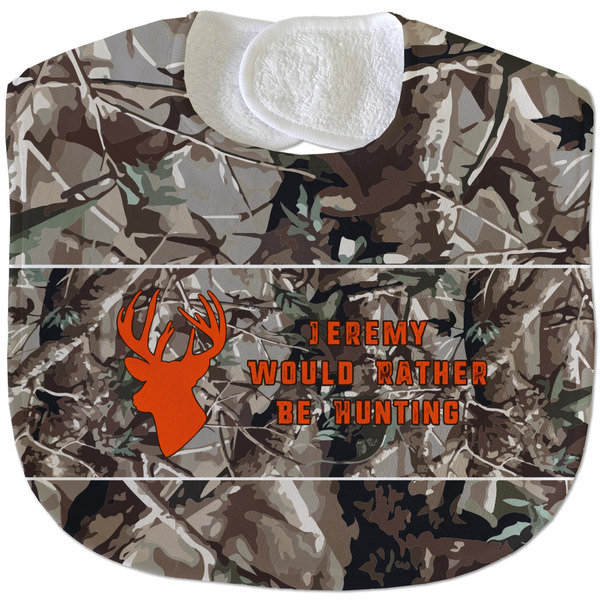 Custom Hunting Camo Velour Baby Bib w/ Name or Text