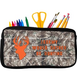 Hunting Camo Neoprene Pencil Case - Small w/ Name or Text