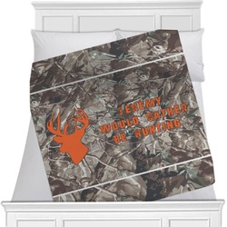 Hunting Camo Minky Blanket - Twin / Full - 80"x60" - Double Sided (Personalized)