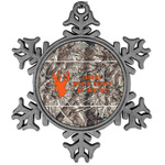 Hunting Camo Vintage Snowflake Ornament (Personalized)