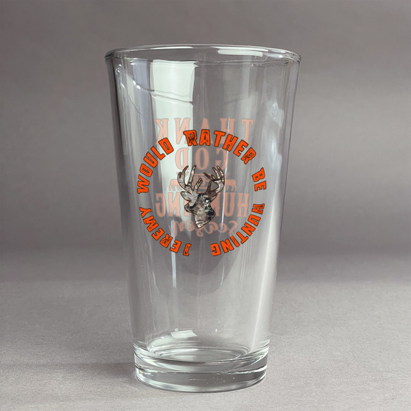 Custom Hunting Camo Pint Glass - Full Color Logo (Personalized)