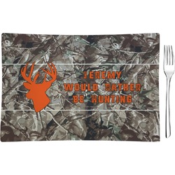 Hunting Camo Rectangular Glass Appetizer / Dessert Plate - Single or Set (Personalized)