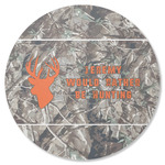 Hunting Camo Round Rubber Backed Coaster (Personalized)