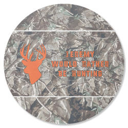 Hunting Camo Round Rubber Backed Coaster (Personalized)