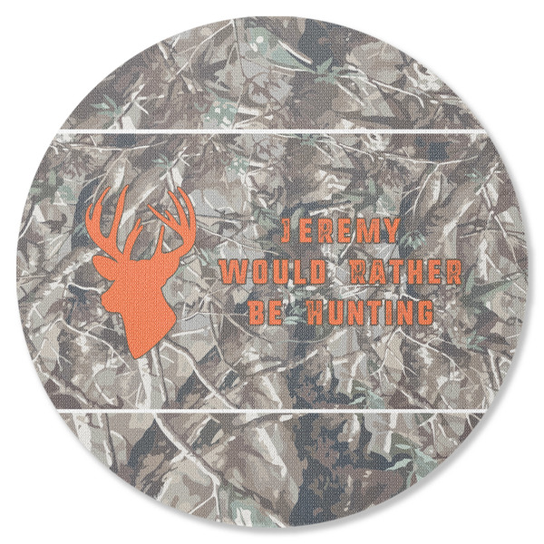 Custom Hunting Camo Round Rubber Backed Coaster (Personalized)