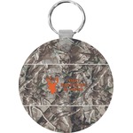 Hunting Camo Round Plastic Keychain (Personalized)