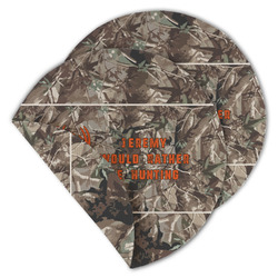 Hunting Camo Round Linen Placemat - Double Sided (Personalized)