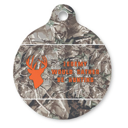 Hunting Camo Round Pet ID Tag (Personalized)