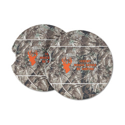 Hunting Camo Sandstone Car Coasters - Set of 2 (Personalized)