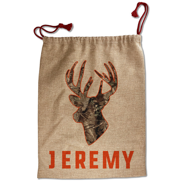 Custom Hunting Camo Santa Sack - Front (Personalized)