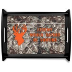 Hunting Camo Black Wooden Tray - Large (Personalized)