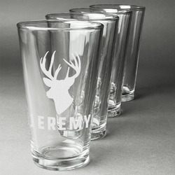 Hunting Camo Pint Glasses - Engraved (Set of 4) (Personalized)