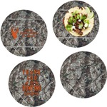 Hunting Camo Set of 4 Glass Lunch / Dinner Plate 10" (Personalized)