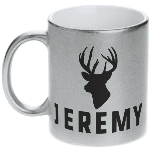 Custom Hunting Camo Metallic Silver Mug (Personalized)