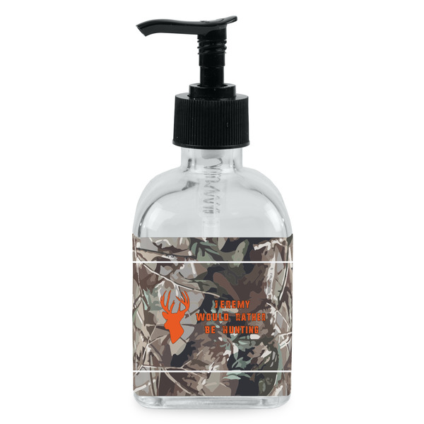 Custom Hunting Camo Glass Soap & Lotion Bottle - Single Bottle (Personalized)